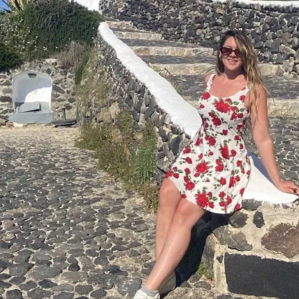 Beautiful white and red dress